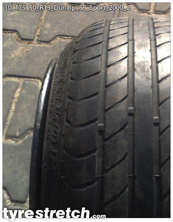 An example of tyre stretch: 175/50 R13 on 10.0J – DUNLOP