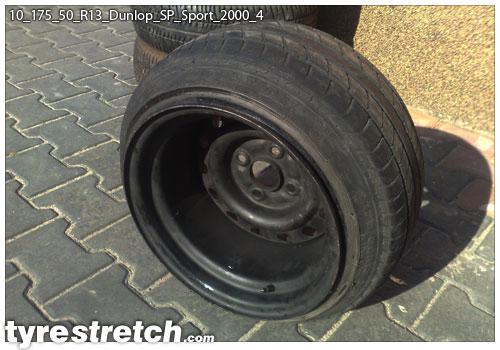 An example of tyre stretch: 175/50 R13 on 10.0J – DUNLOP