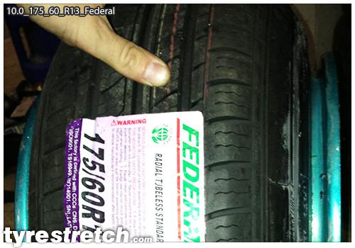 An example of tyre stretch: 175/60 R13 on 10.0J – FEDERAL (BASSETT)