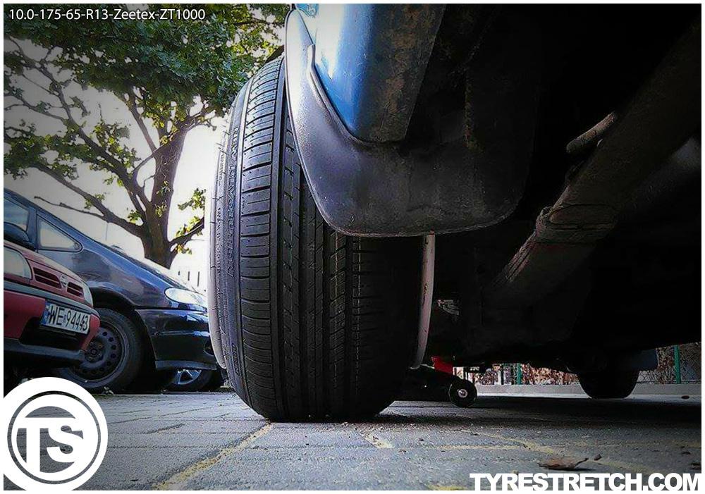An example of tyre stretch: 175/65 R13 on 10.0J – ZEETEX