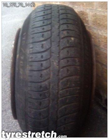 An example of tyre stretch: 175/70 R14 on 10.0J