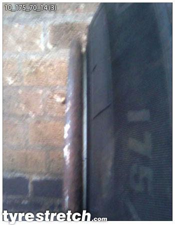 An example of tyre stretch: 175/70 R14 on 10.0J