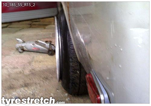 An example of tyre stretch: 185/55 R15 on 10.0J