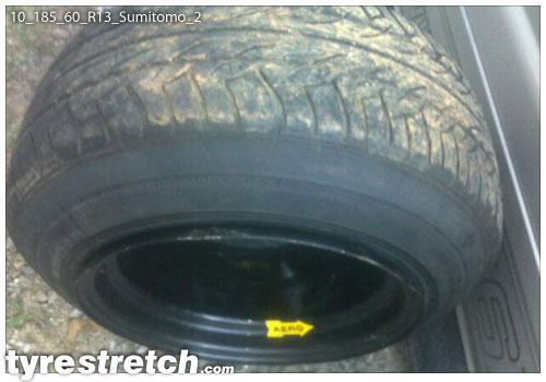 An example of tyre stretch: 185/60 R13 on 10.0J – SUMITOMO