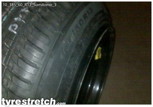 An example of tyre stretch: 185/60 R13 on 10.0J – SUMITOMO