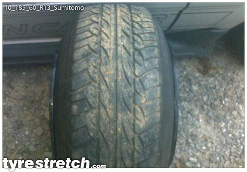 An example of tyre stretch: 185/60 R13 on 10.0J – SUMITOMO