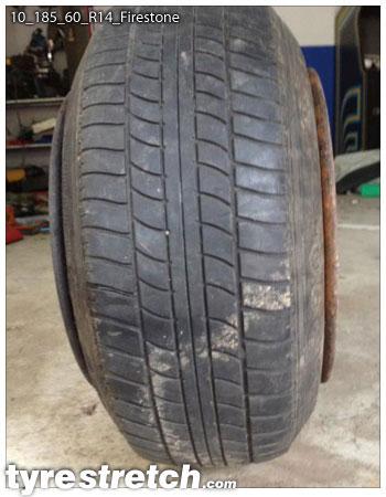 An example of tyre stretch: 185/60 R14 on 10.0J – FIRESTONE