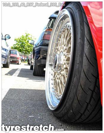 An example of tyre stretch: 195/40 R17 on 10.0J – FEDERAL