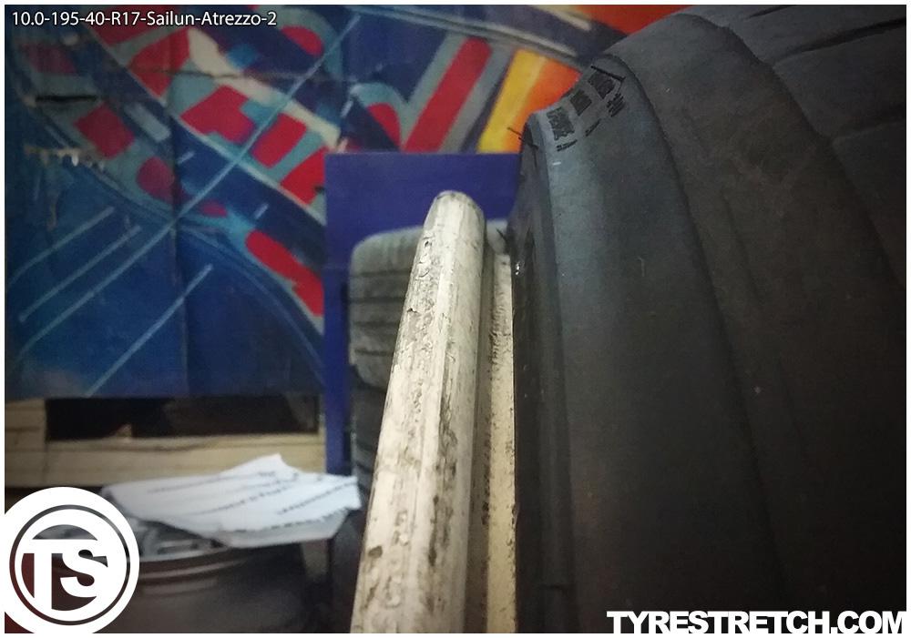 An example of tyre stretch: 195/40 R17 on 10.0J – SAILUN