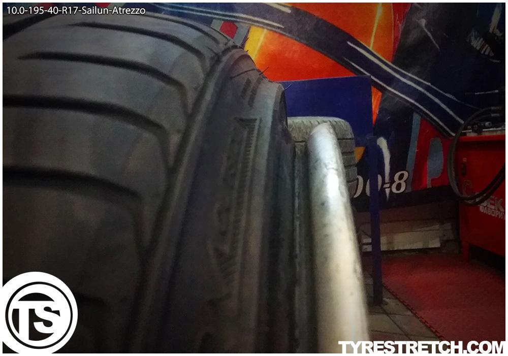 An example of tyre stretch: 195/40 R17 on 10.0J – SAILUN