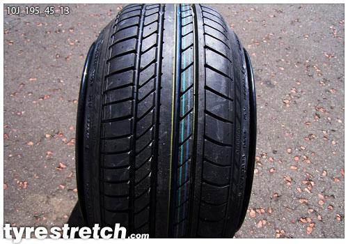 An example of tyre stretch: 195/45 R13 on 10.0J
