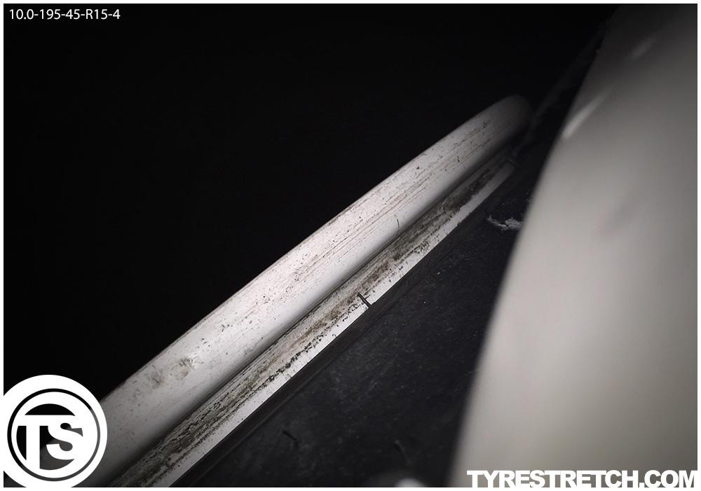 An example of tyre stretch: 195/45 R15 on 10.0J