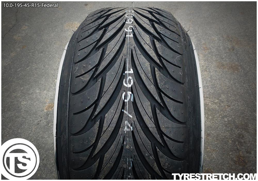 An example of tyre stretch: 195/45 R15 on 10.0J – FEDERAL