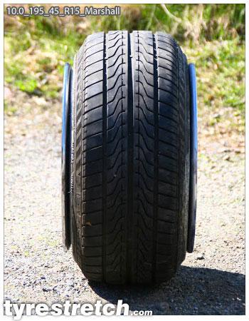 An example of tyre stretch: 195/45 R15 on 10.0J – MARSHAL