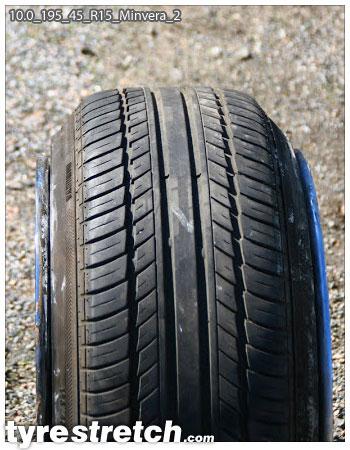 An example of tyre stretch: 195/45 R15 on 10.0J – MINERVA