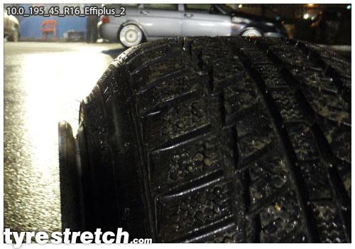An example of tyre stretch: 195/45 R16 on 10.0J – EFFIPLUS