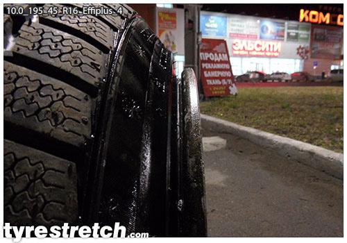 An example of tyre stretch: 195/45 R16 on 10.0J – EFFIPLUS