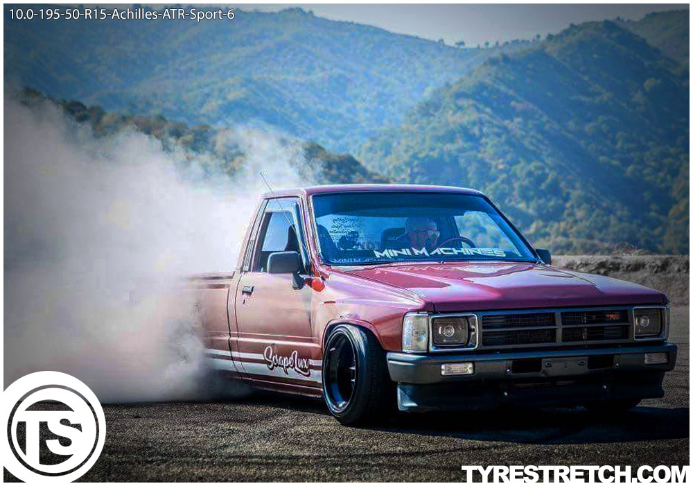 An example of tyre stretch: 195/50 R15 on 10.0J – ACHILLES