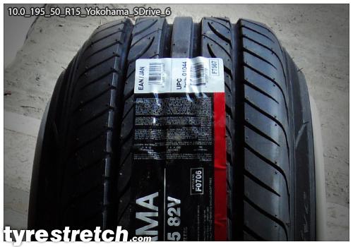 An example of tyre stretch: 195/50 R15 on 10.0J – YOKOHAMA