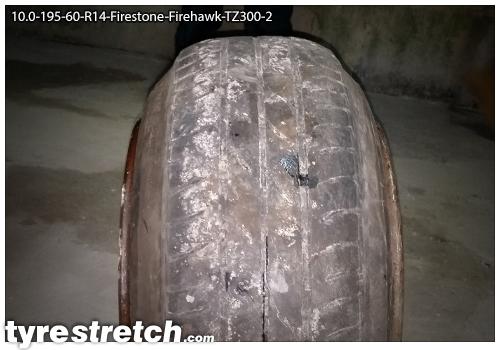 An example of tyre stretch: 195/60 R14 on 10.0J – FIRESTONE