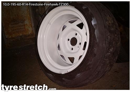 An example of tyre stretch: 195/60 R14 on 10.0J – FIRESTONE