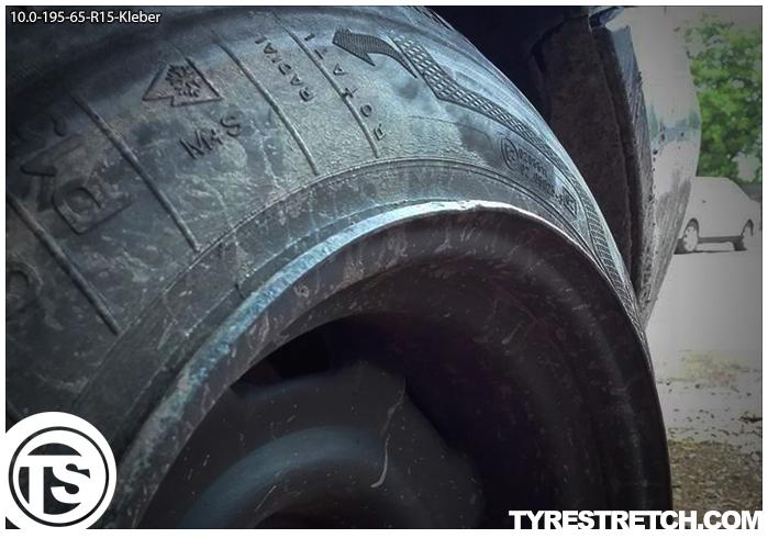 An example of tyre stretch: 195/65 R15 on 10.0J – KLEBER
