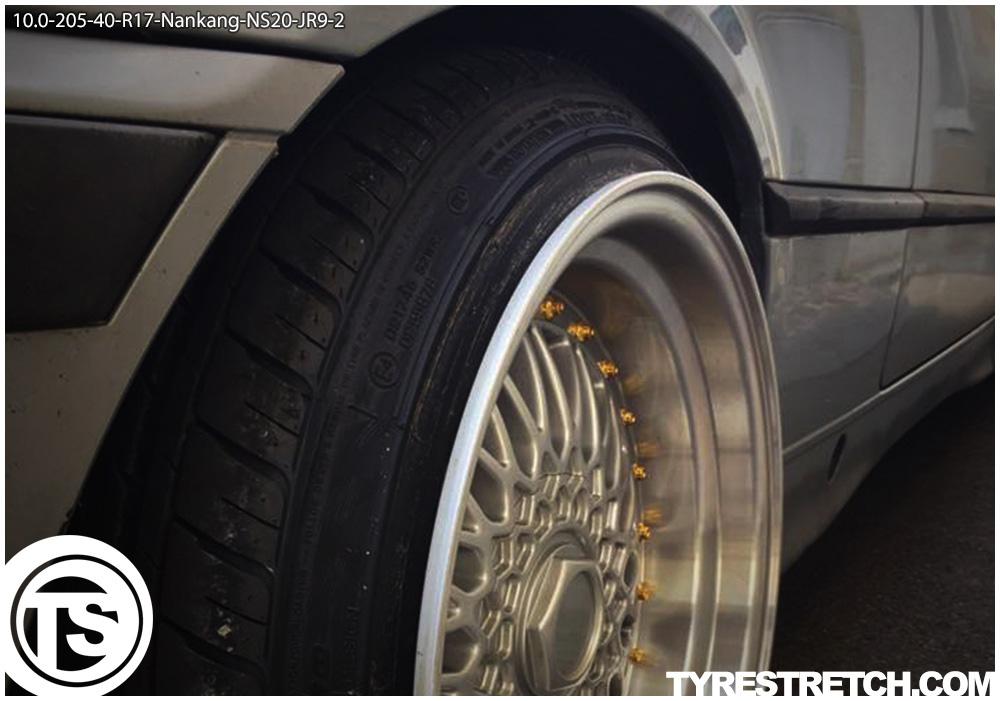 An example of tyre stretch: 205/40 R17 on 10.0J – NANKANG