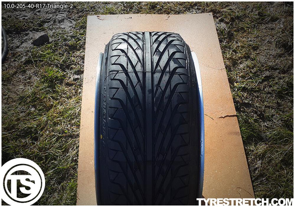 An example of tyre stretch: 205/40 R17 on 10.0J – TRIANGLE