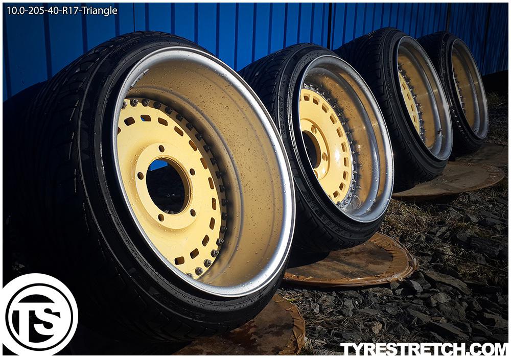 An example of tyre stretch: 205/40 R17 on 10.0J – TRIANGLE
