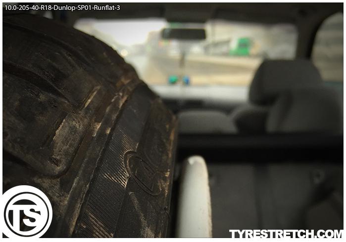 An example of tyre stretch: 205/40 R18 on 10.0J – DUNLOP