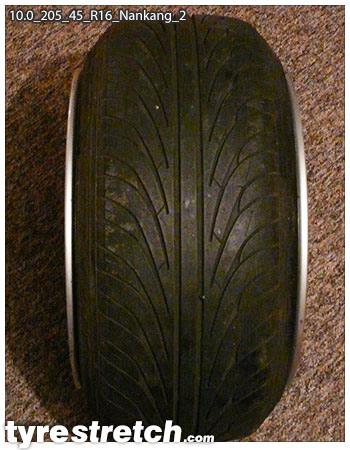 An example of tyre stretch: 205/45 R16 on 10.0J – NANKANG