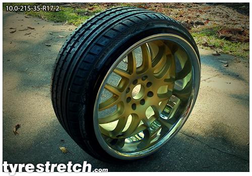 An example of tyre stretch: 215/35 R17 on 10.0J