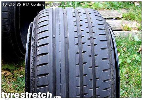 An example of tyre stretch: 215/35 R17 on 10.0J – CONTINENTAL
