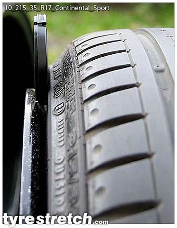 An example of tyre stretch: 215/35 R17 on 10.0J – CONTINENTAL