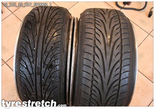 An example of tyre stretch: 215/35 R17 on 10.0J
