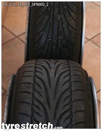 An example of tyre stretch: 215/35 R17 on 10.0J