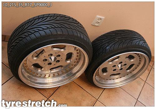 An example of tyre stretch: 215/35 R17 on 10.0J