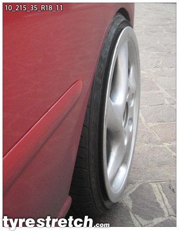 An example of tyre stretch: 215/35 R18 on 10.0J