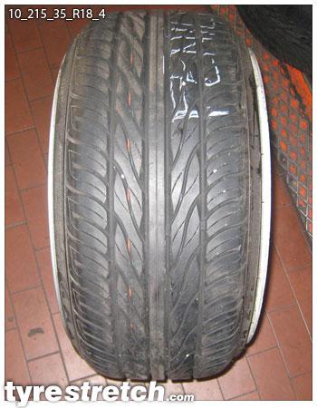 An example of tyre stretch: 215/35 R18 on 10.0J