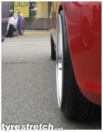 An example of tyre stretch: 215/35 R18 on 10.0J