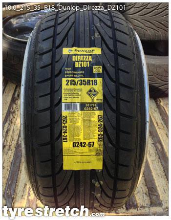An example of tyre stretch: 215/35 R18 on 10.0J – DUNLOP