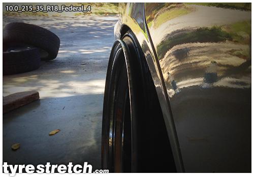 An example of tyre stretch: 215/35 R18 on 10.0J – FEDERAL