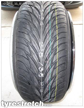 An example of tyre stretch: 215/35 R18 on 10.0J – FEDERAL