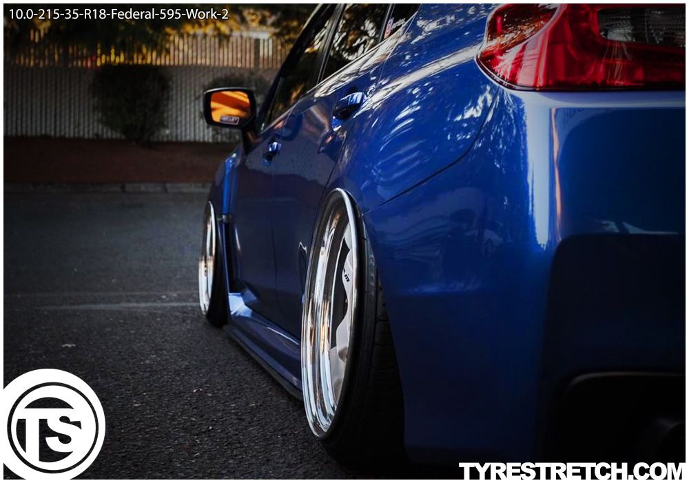 An example of tyre stretch: 215/35 R18 on 10.0J – FEDERAL (WORK)