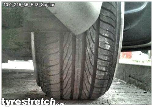 An example of tyre stretch: 215/35 R18 on 10.0J – SAGITAR