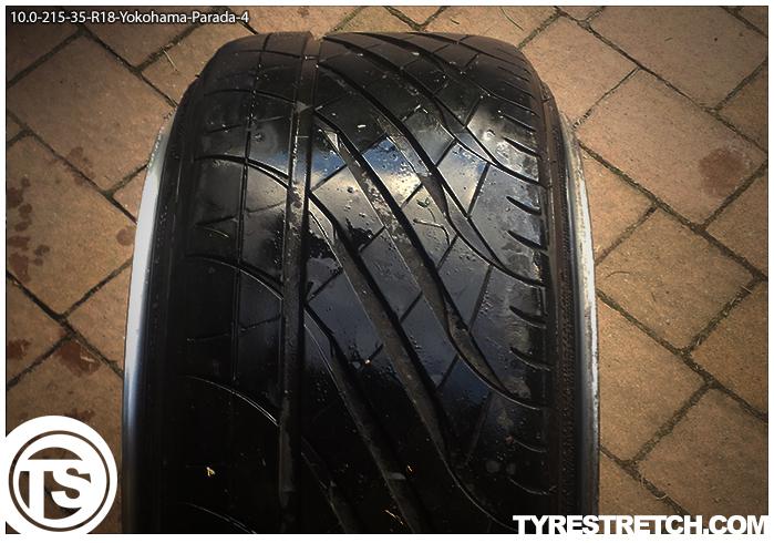 An example of tyre stretch: 215/35 R18 on 10.0J – YOKOHAMA