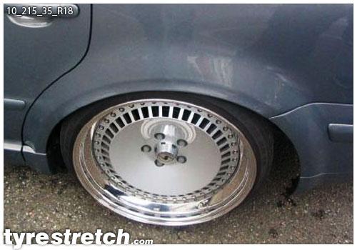 An example of tyre stretch: 215/35 R18 on 10.0J