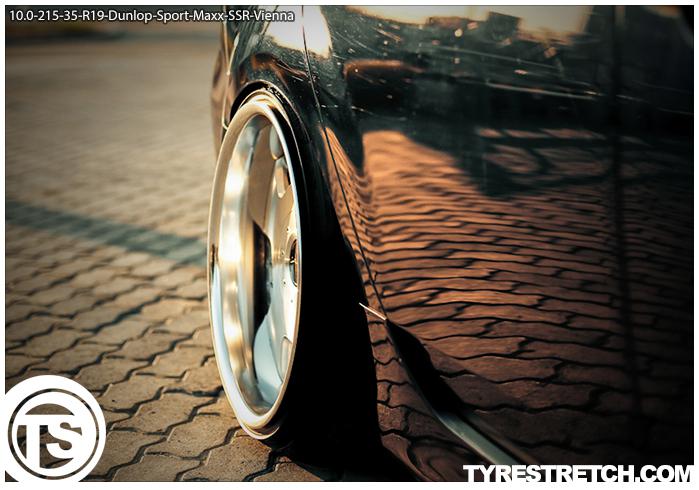 An example of tyre stretch: 215/35 R19 on 10.0J – DUNLOP (SSR)