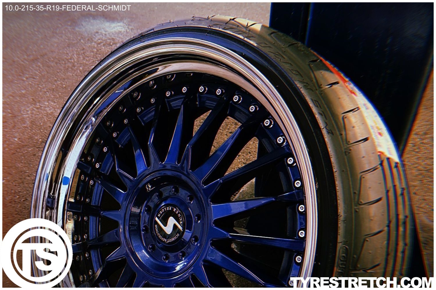 An example of tyre stretch: 215/35 R19 on 10.0J – FEDERAL (SCHMIDT)