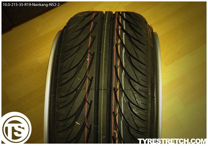 An example of tyre stretch: 215/35 R19 on 10.0J – NANKANG